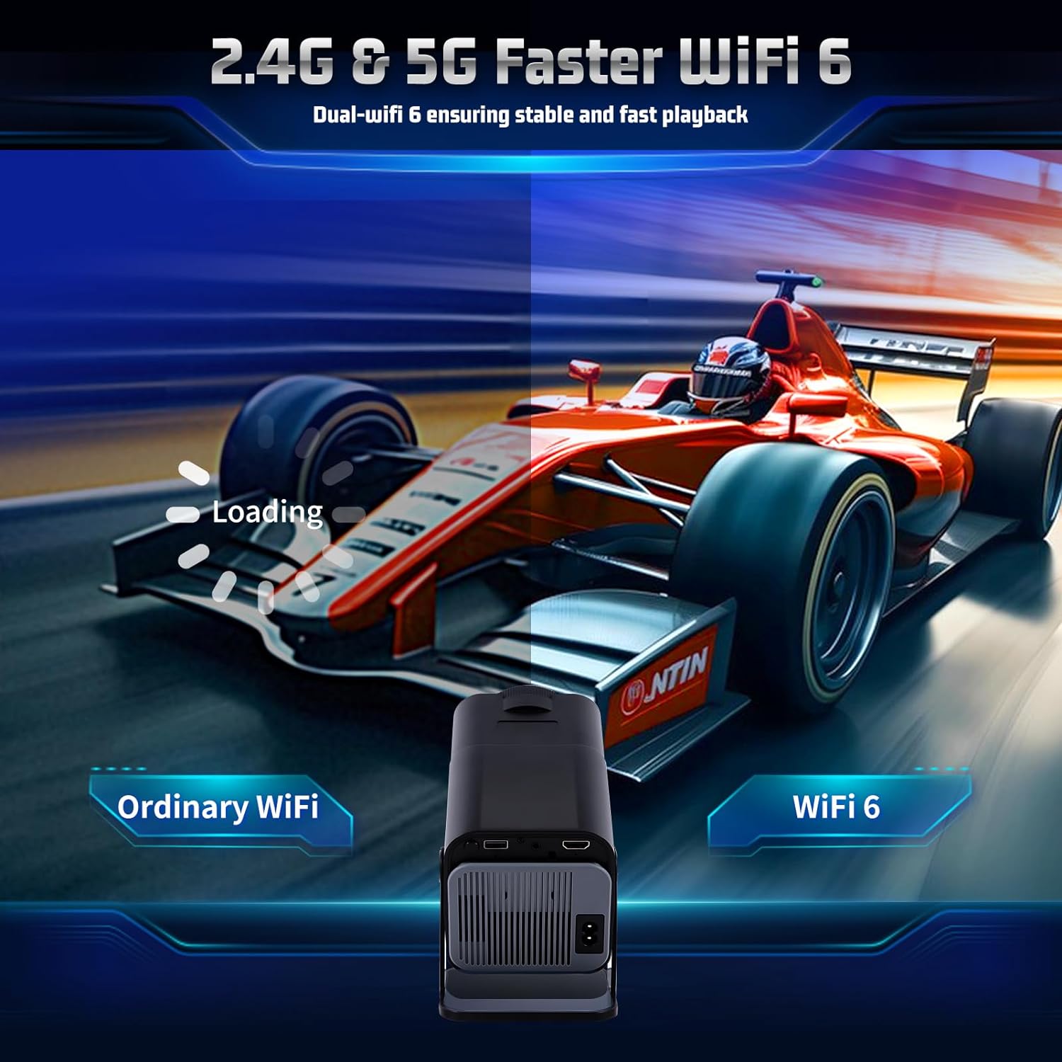 Mini Projecteur, HY320 Videoprojecteur, Natif 1080P 4K Projecteur avec Android 11, WiFi 6 BT 5.0, 150 Pouce-Magcubic