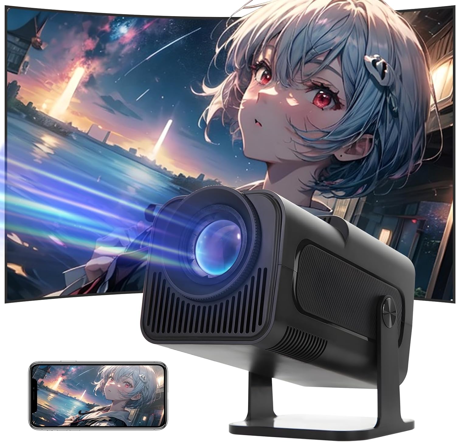 Mini Projecteur, HY320 Videoprojecteur, Natif 1080P 4K Projecteur avec Android 11, WiFi 6 BT 5.0, 150 Pouce-Magcubic