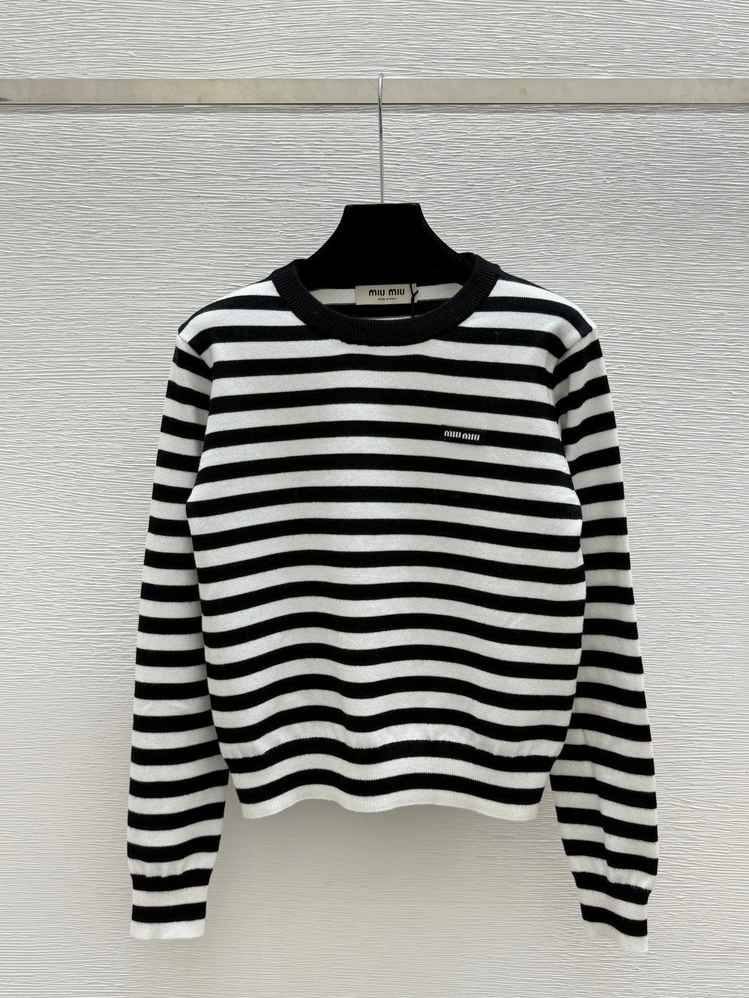 Miu 26FW Striped Knit Sweater Crew Neck Wool 313343