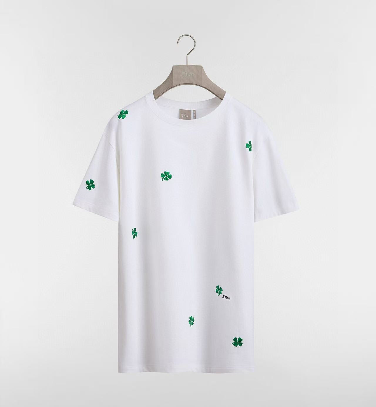 CD T-Shirt with Dior Clover Embroidery Cotton