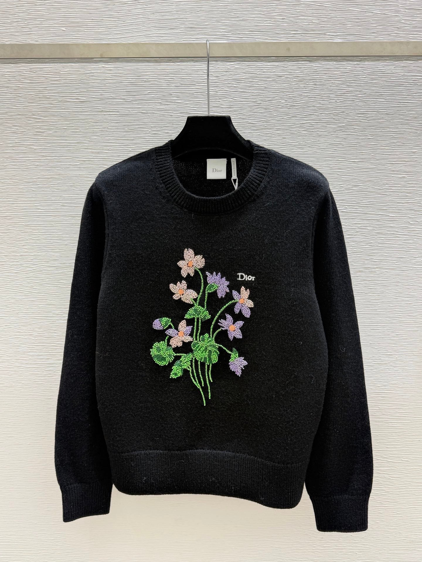CD 26FW Floral Embroidered Crewneck Knit Sweater Wool 313328