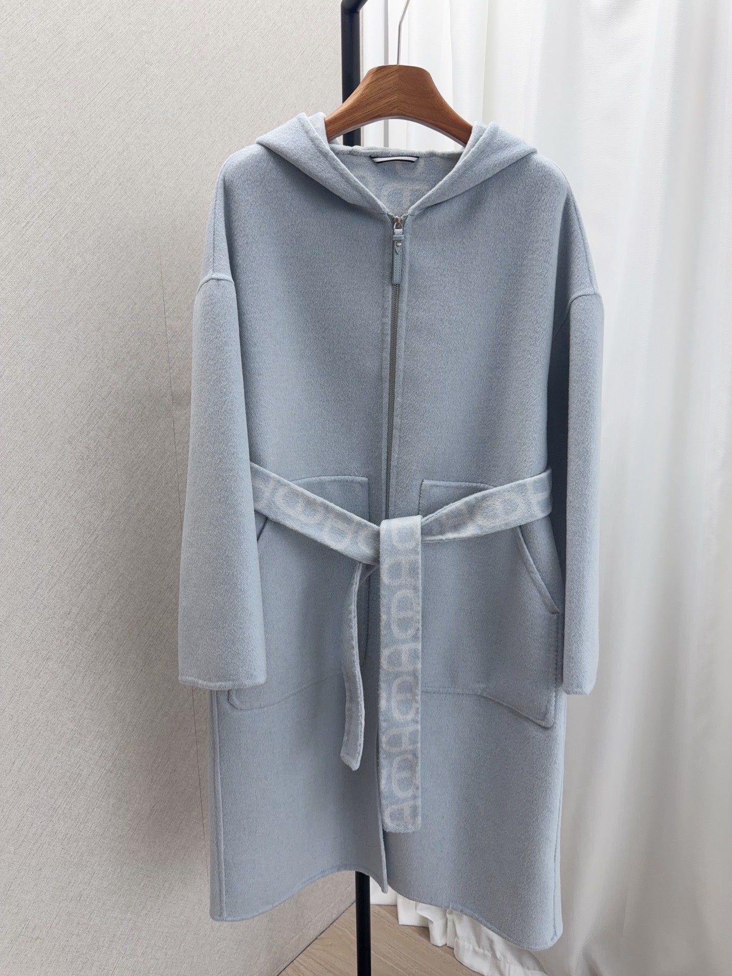 HM 26FW Hooded Coat Pig-Nose Detail Cashmere 440849