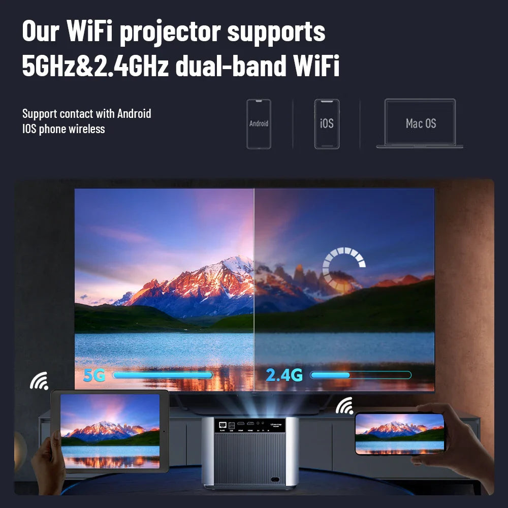 ThundeaL-Projecteur Full HD TDA6, 1080P, 2K, 4K, Home Cinéma, Mise au point automatique, WiFi 5G, Android, Projecteur portable 3D-Magcubic