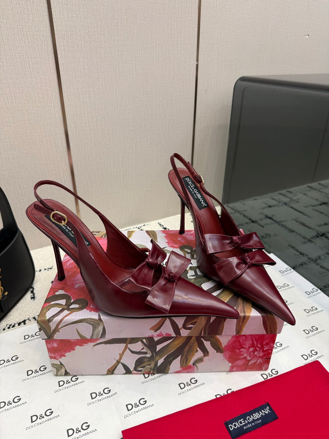DG Double-Bow Slingback Pumps 10cm Leather 179863