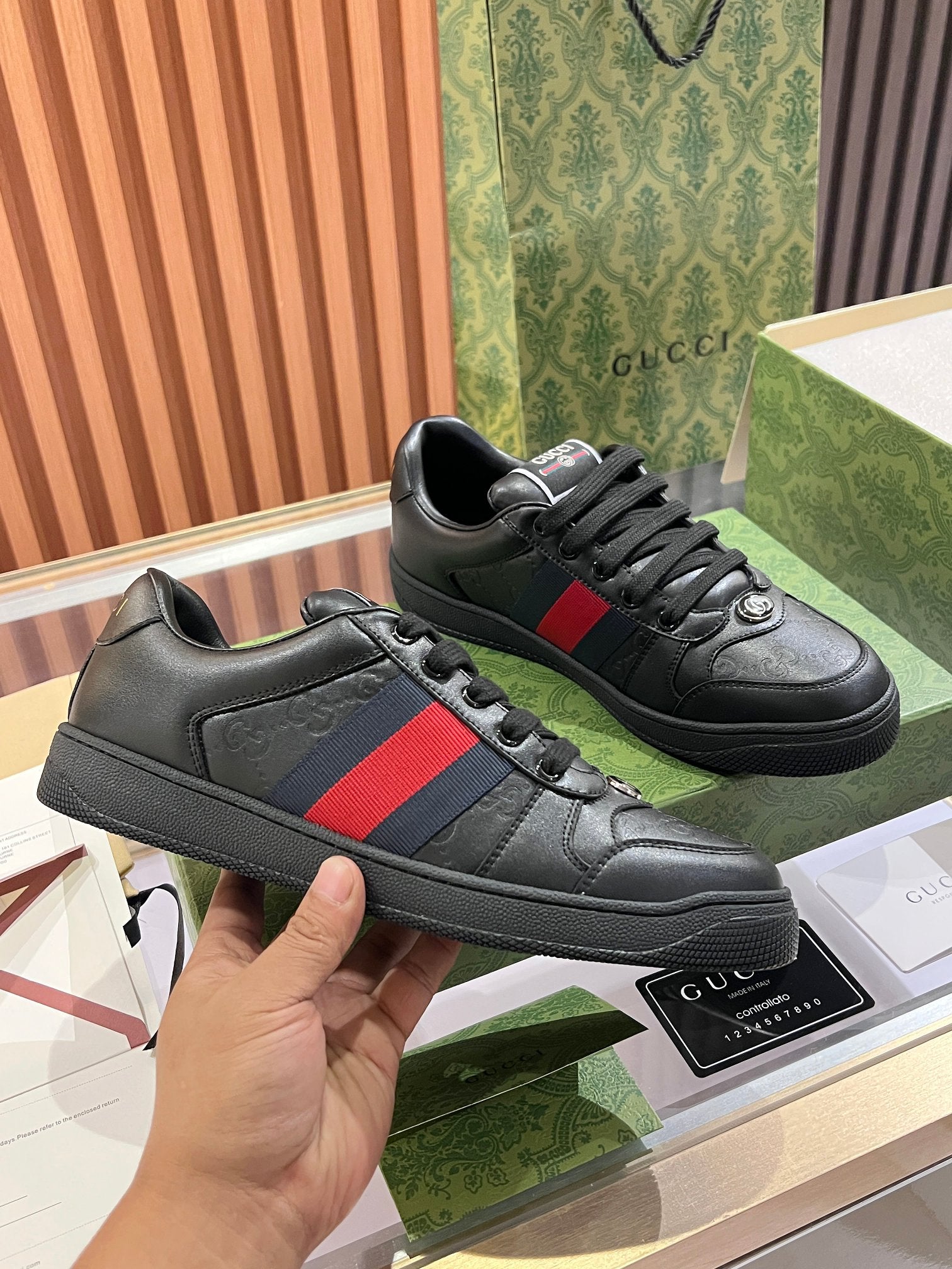 GG 26s Ripstop Sneakers Canvas Leather 996959