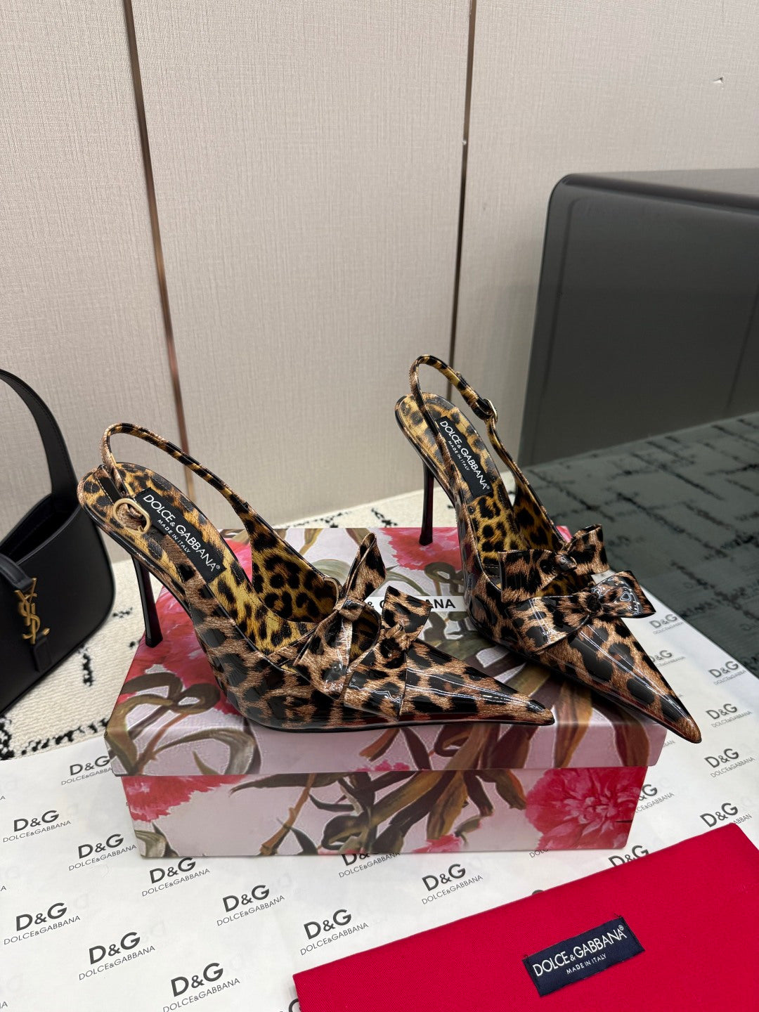 DG Double-Bow Slingback Pumps 10cm Leather 179863