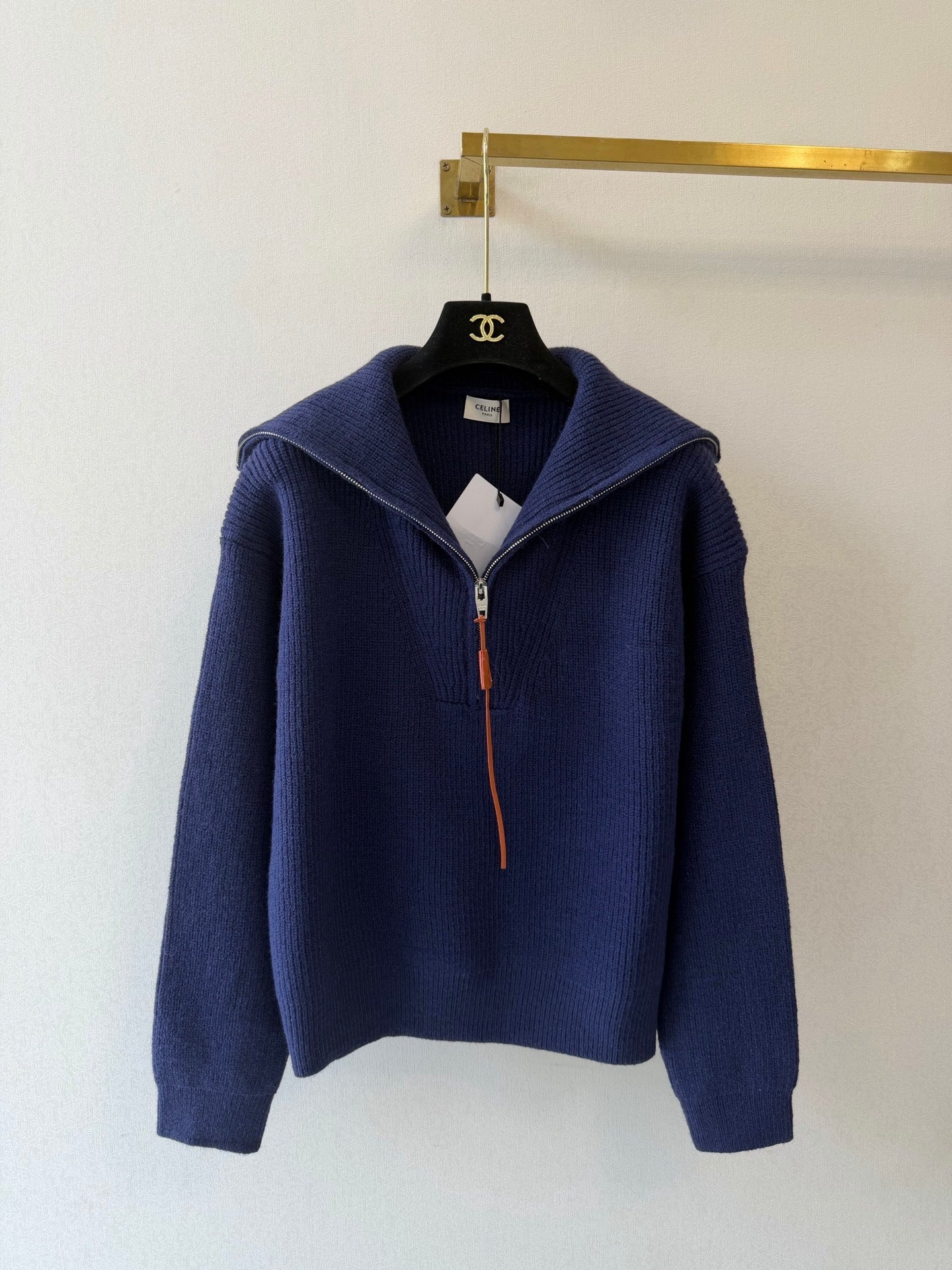 CE Trucker Ribbed Half-Zip Sweater Knit Wool