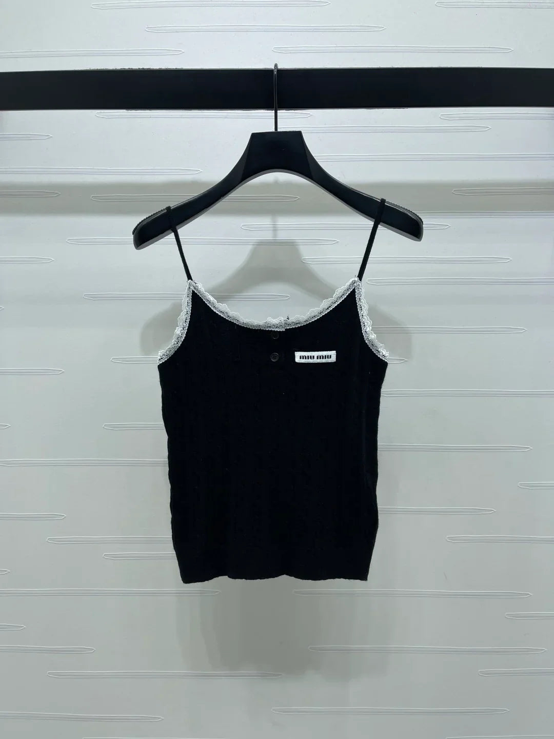 Miumiu 2026 Lace-Trimmed Knit Camisole Wool
