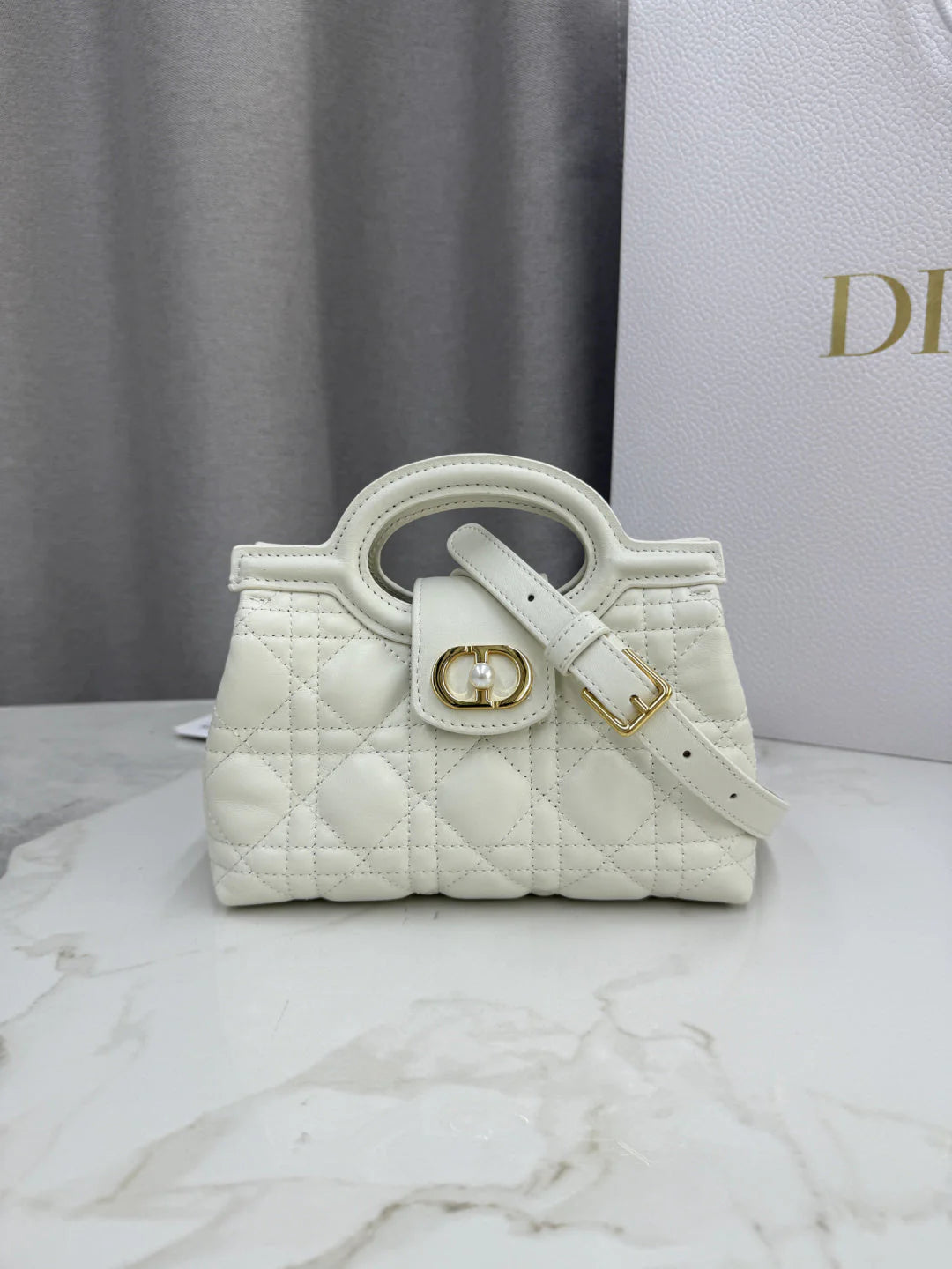 Dior 2026 Jolie Top Handle Mini Chain Handbag 18.5cm Grained Calfskin