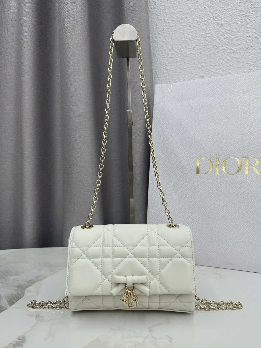 Dior 2026 Chain Bag 21cm Fabric Lambskin