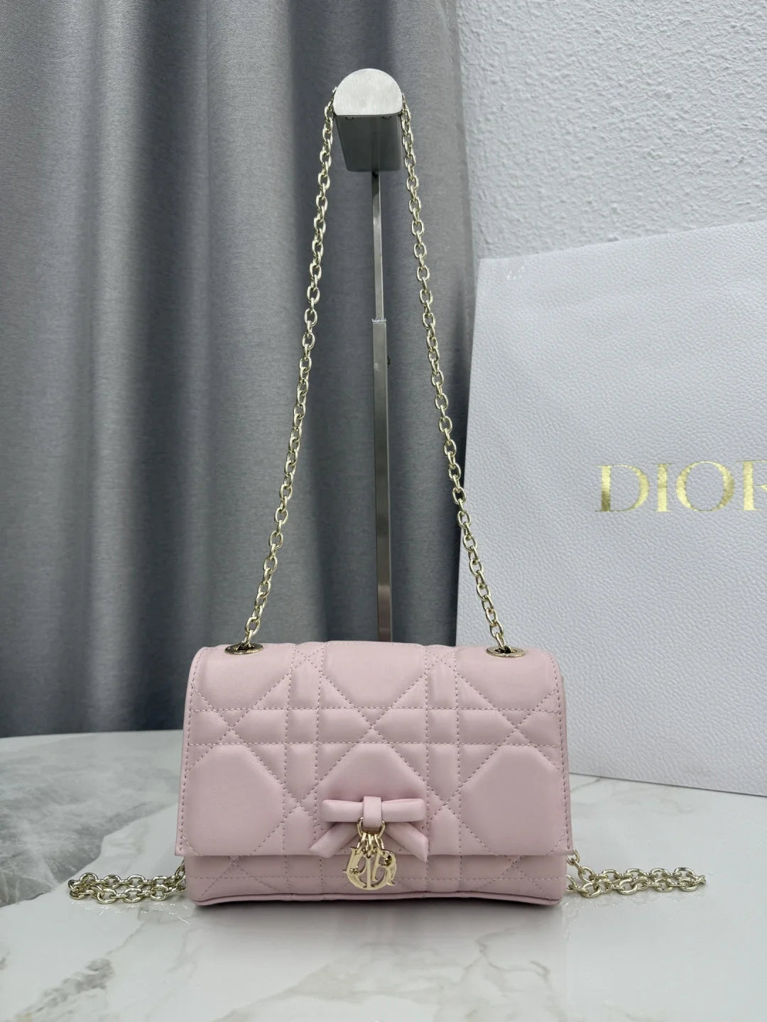 Dior 2026 Chain Bag 21cm Fabric Lambskin