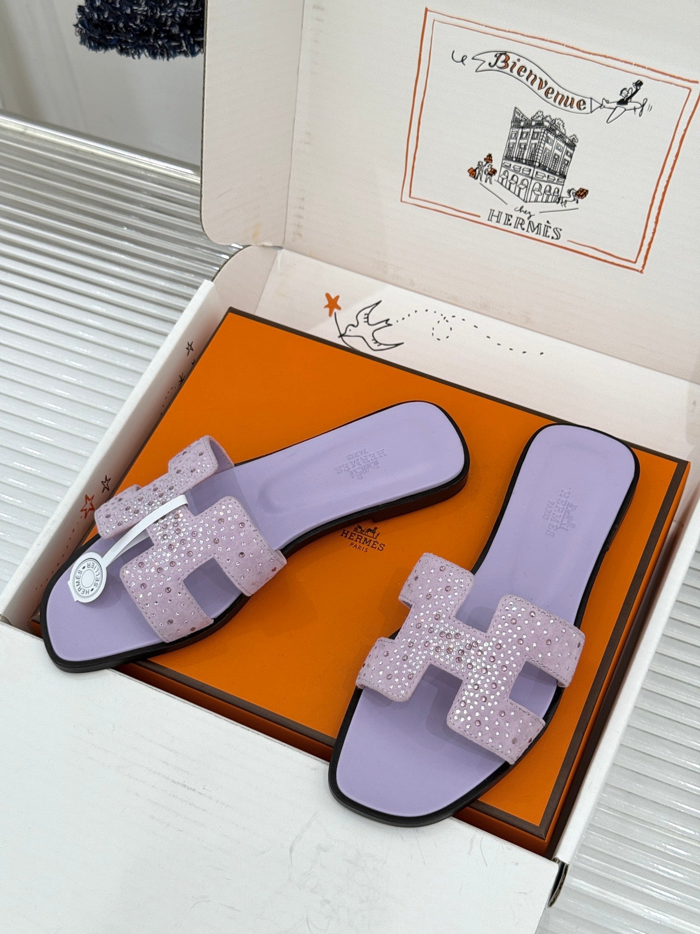 HM 26s Oran Sandals With Crystal-Embellished Suede 991880
