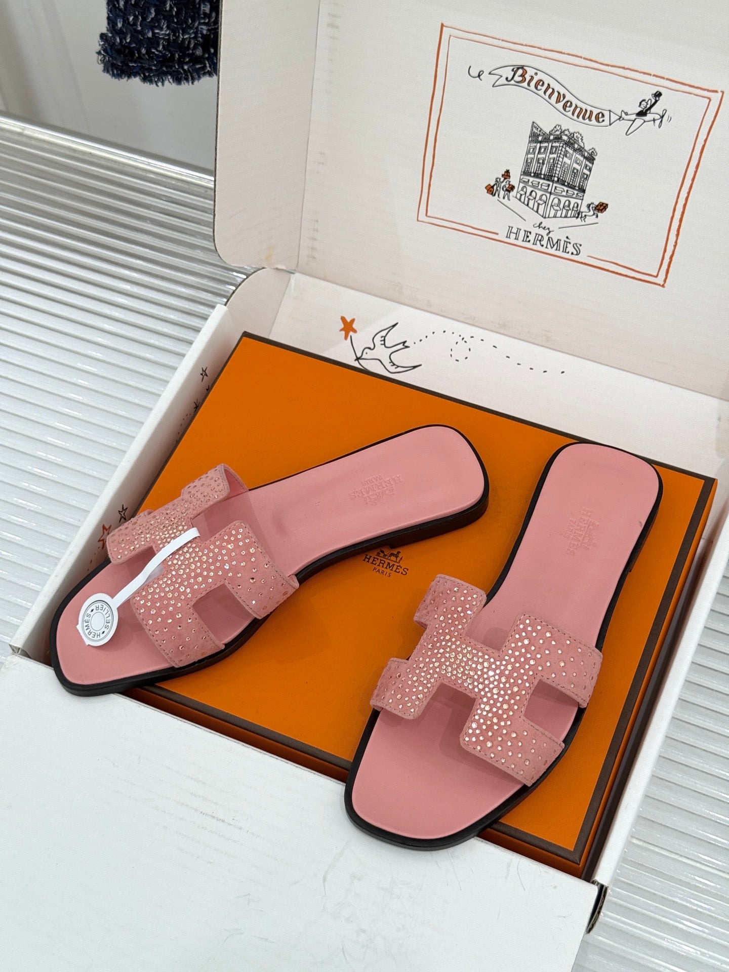 HM 26s Oran Sandals With Crystal-Embellished Suede 991880