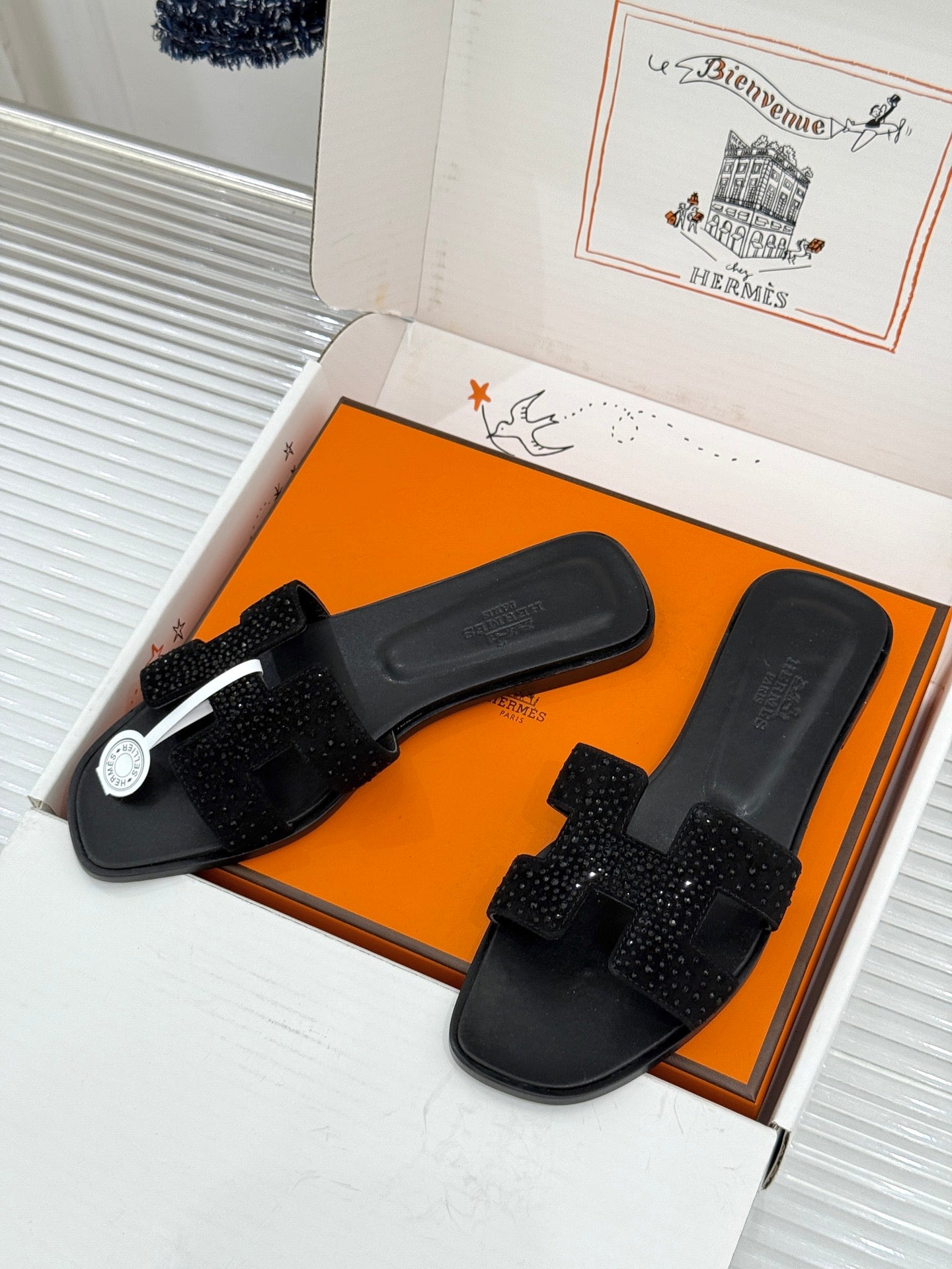 HM 26s Oran Sandals With Crystal-Embellished Suede 991880