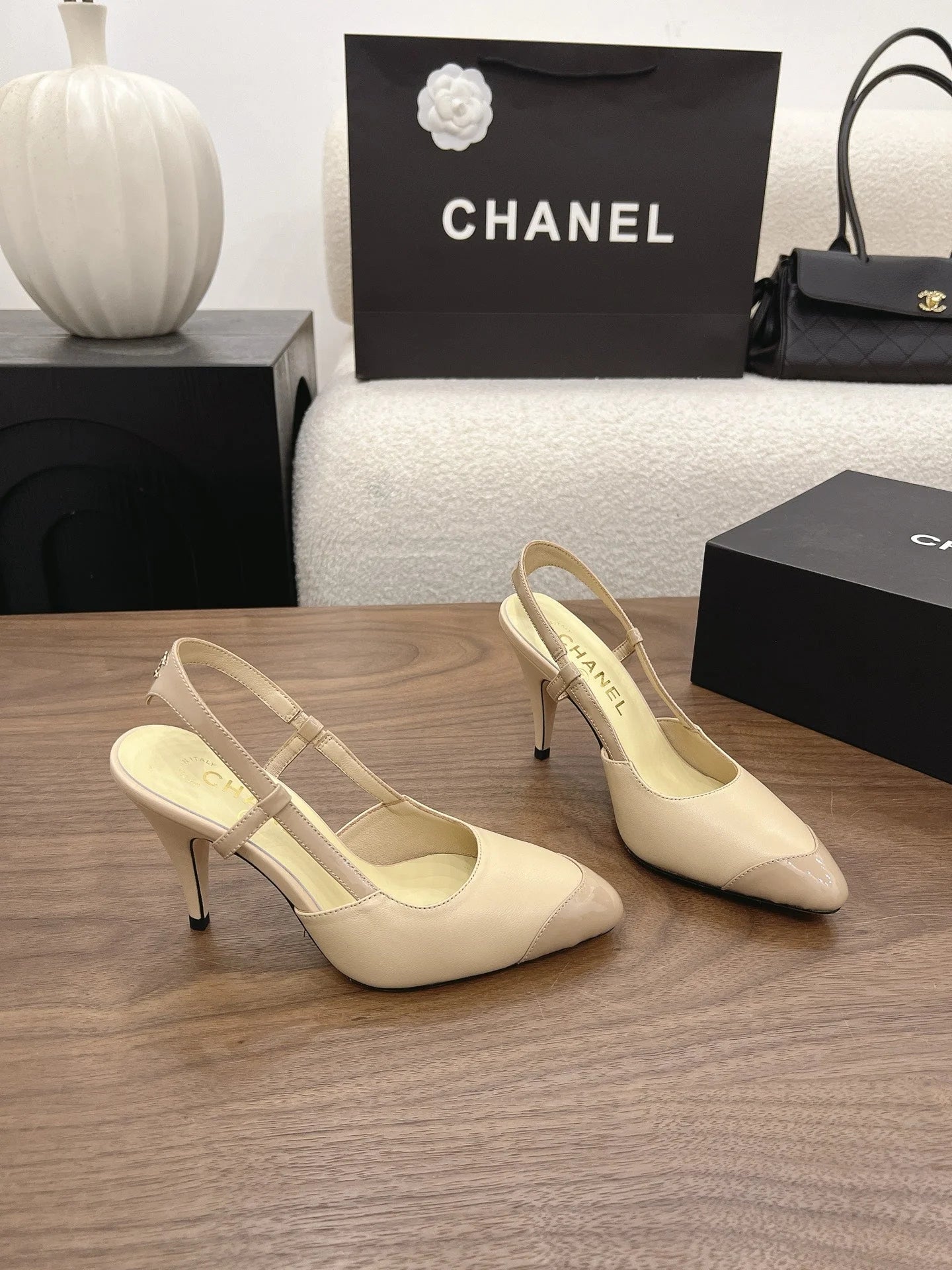 Chanel 2026 Slingback 90mm Suede Sheepskin 191448