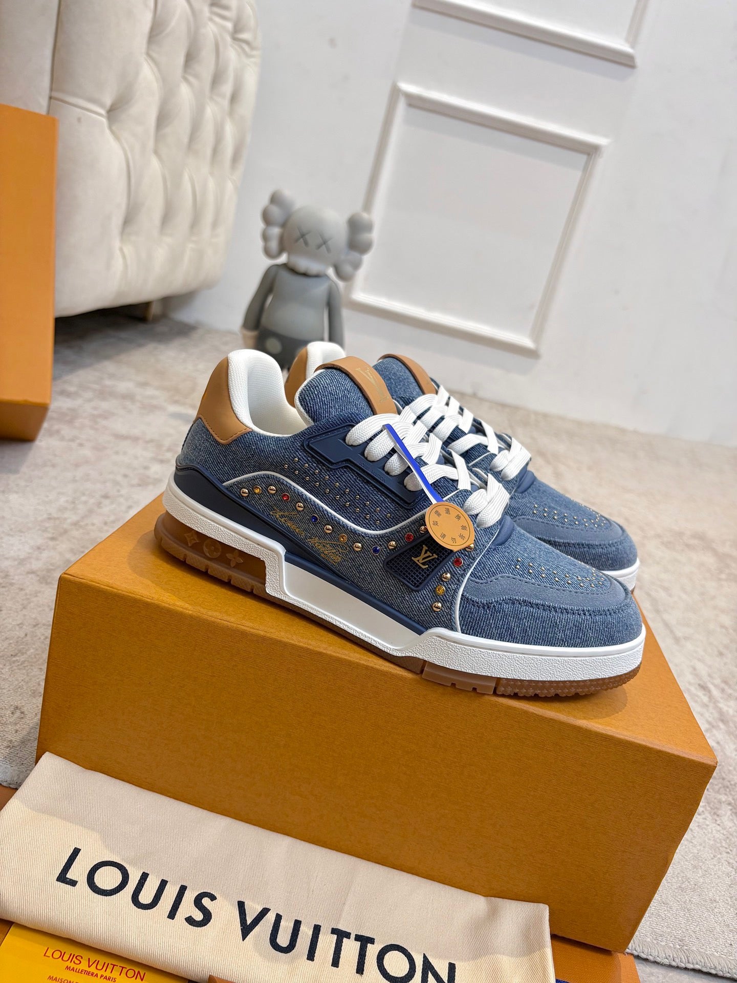 LV 26s Trainer Sneaker Monogram-embossed Calskin 988742