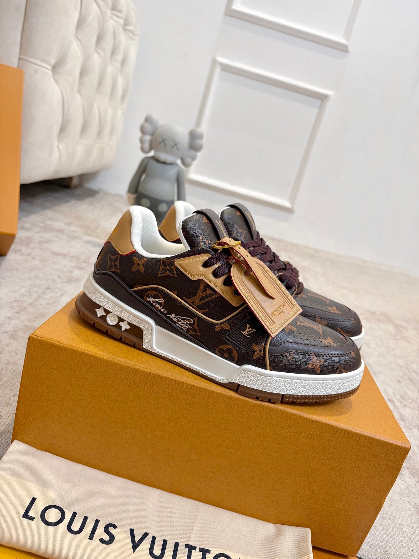 LV 26s Trainer Sneaker Monogram-embossed Calskin 988742