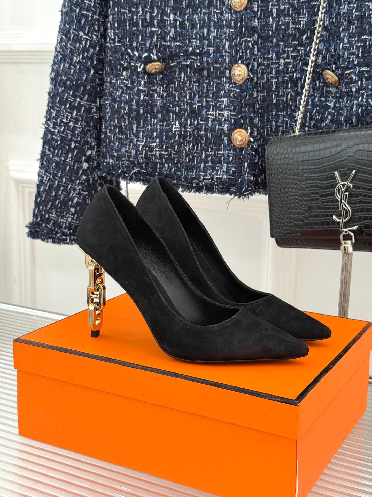 HM 26s Mirage Pumps 10cm Satin Suede 991919