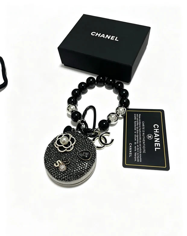 Chanel Rhinestone Camellia Mirror Charm