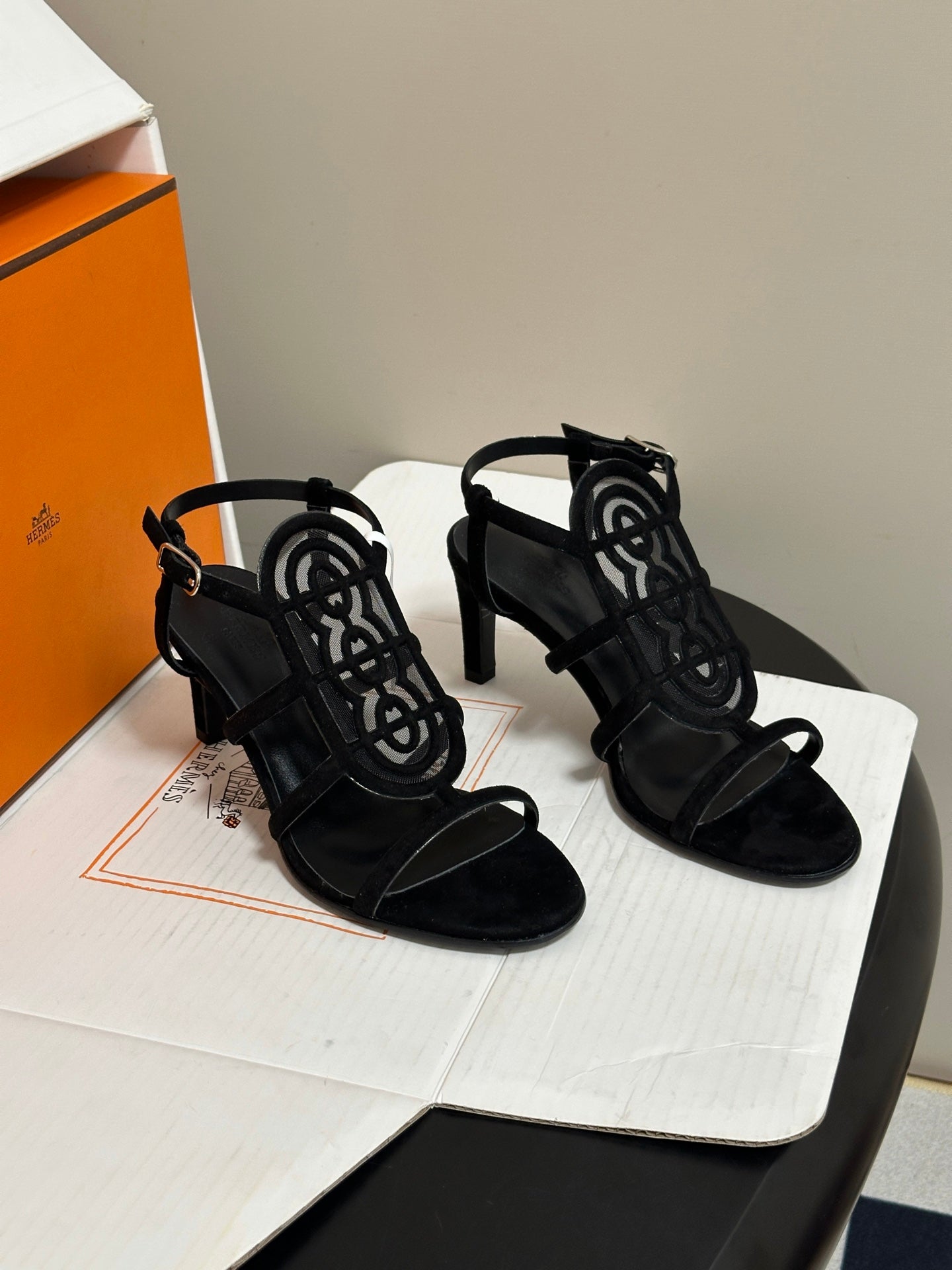 HM 26s Nymphe 70 Sandals 7cm Suede 185822