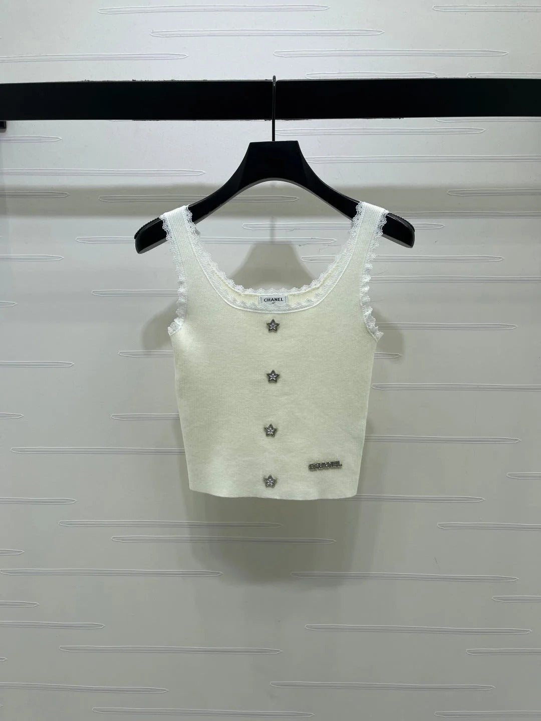 Chanel 2026 Lace-Trimmed Knit Vest Wool 771015