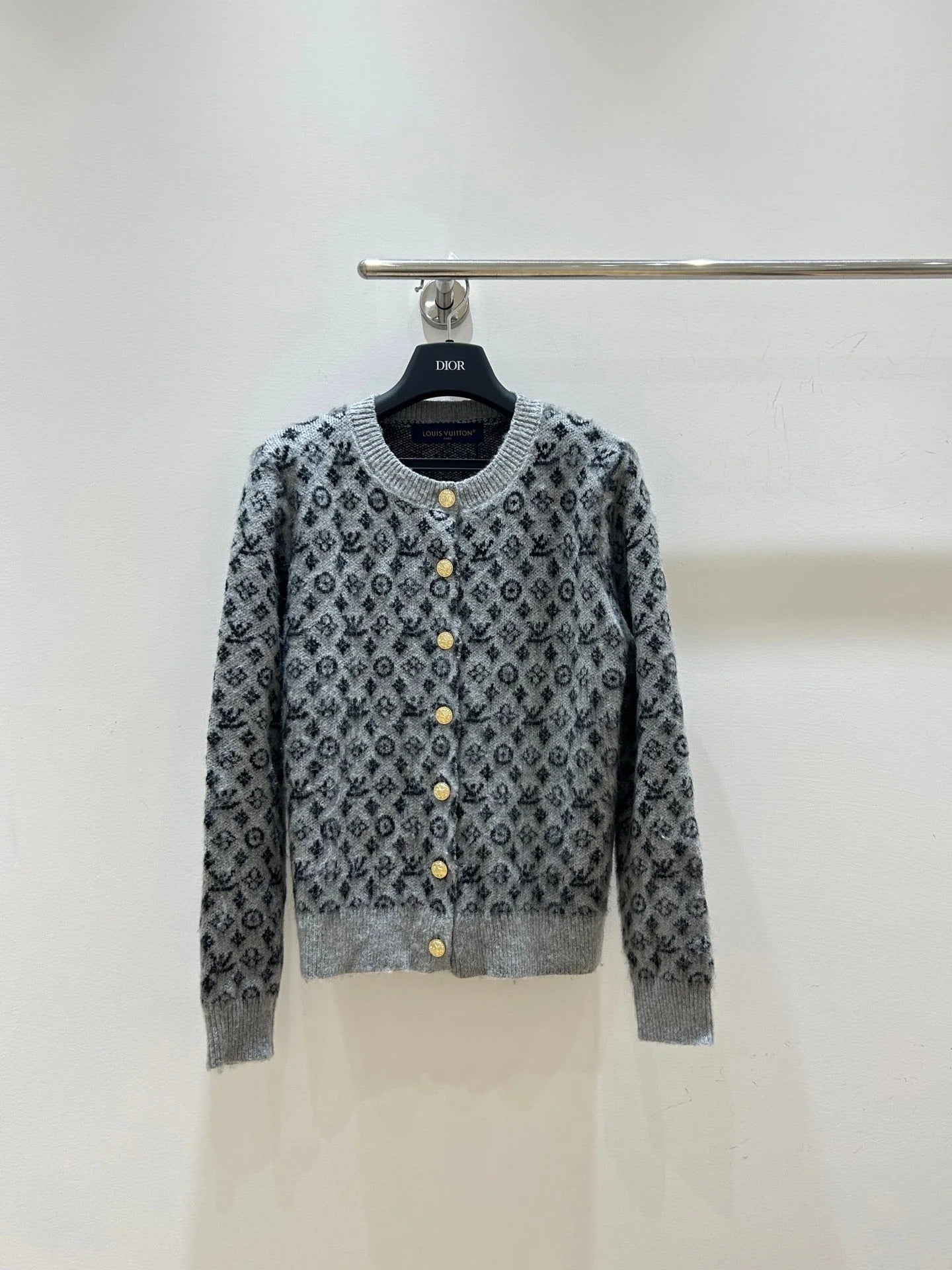LV 2026 Monogram Jacquard Knit Cardigan Wool 181357
