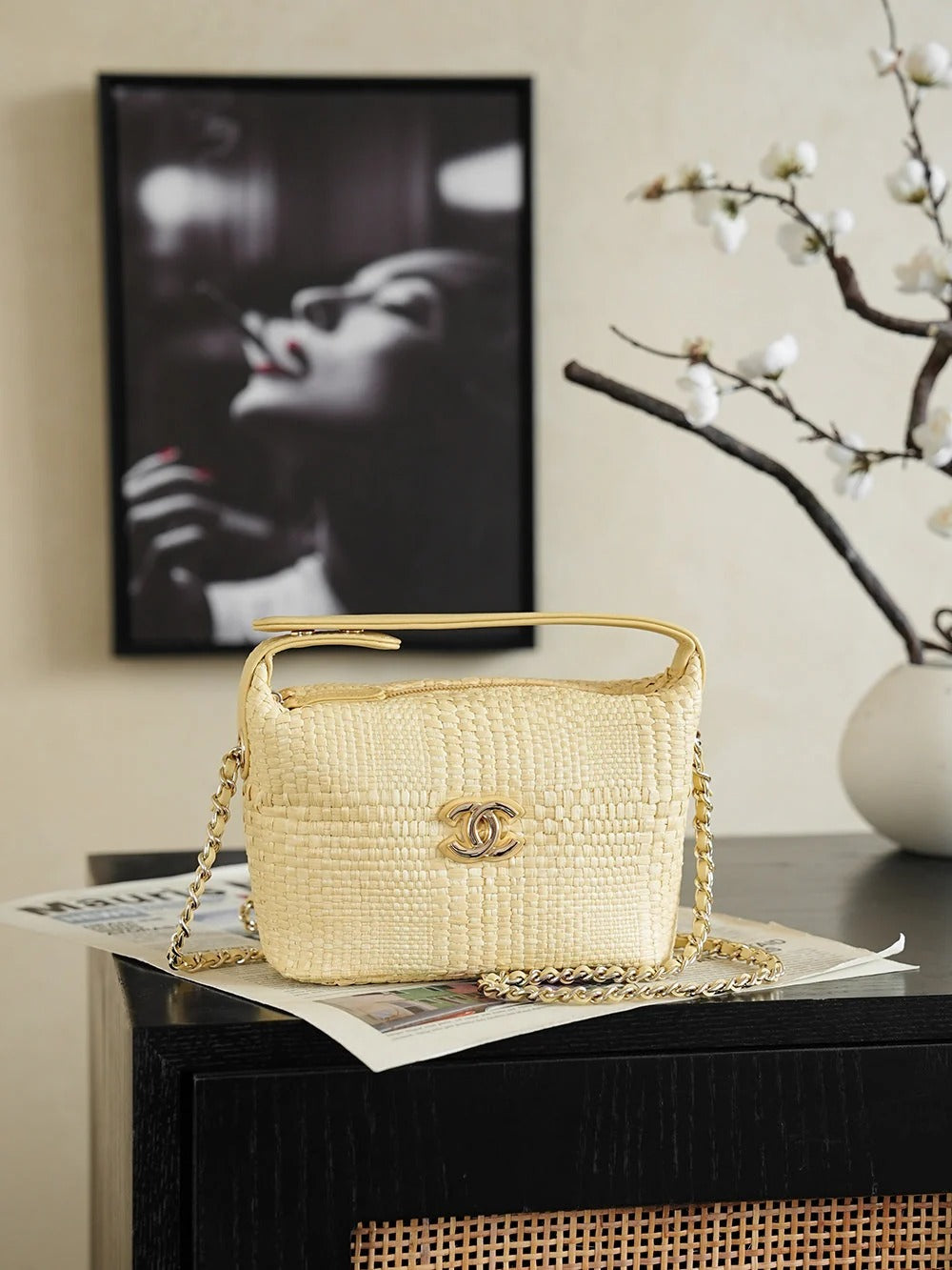 Chanel 2026 Bag 21.5cm Straw Woven