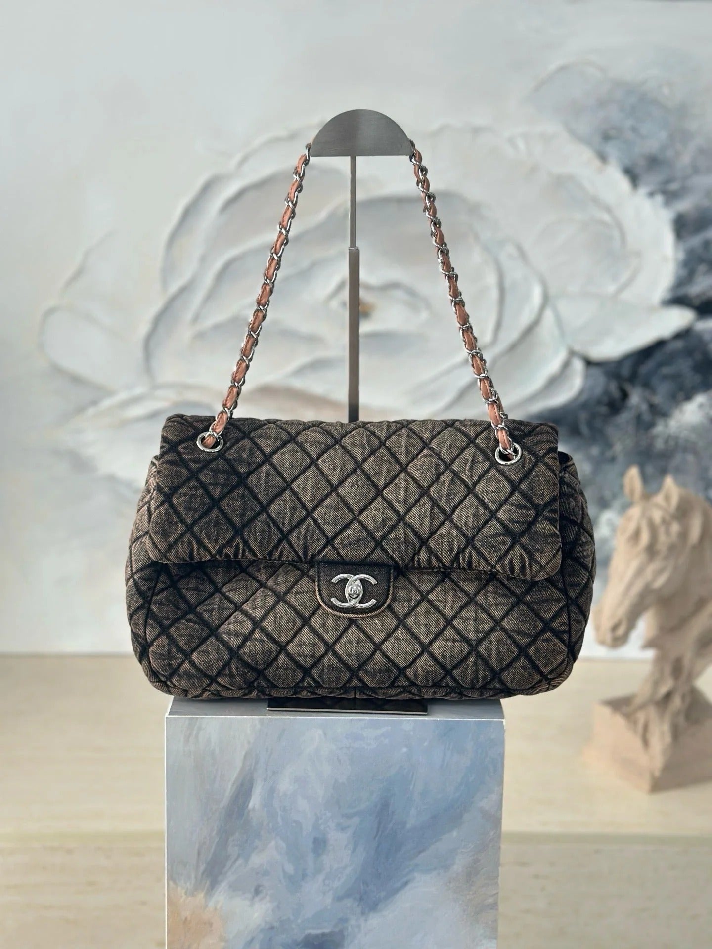Chanel 2026 Quilted Denimpressions Flap Bag Denim Leather