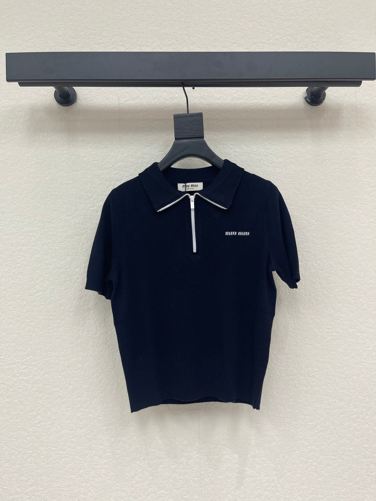 Miu Miu 26 Zip-up Polo Shirt in Wool 370566