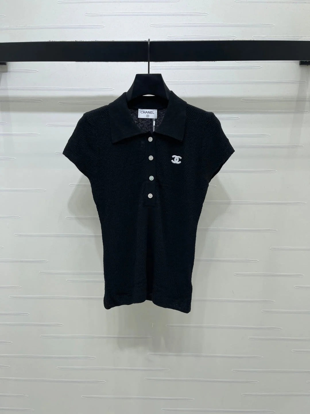 Chanel 2026 Collared Knit Short-Sleeve Shirt Tencel 677741