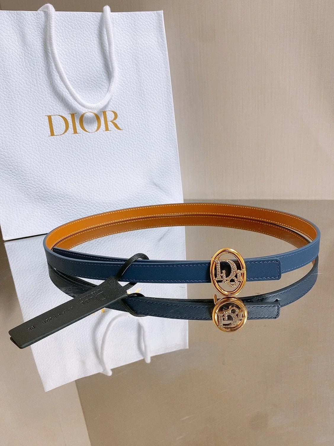 Dior 2026 30 Montaigne Reversible Belt 15mm Calfskin