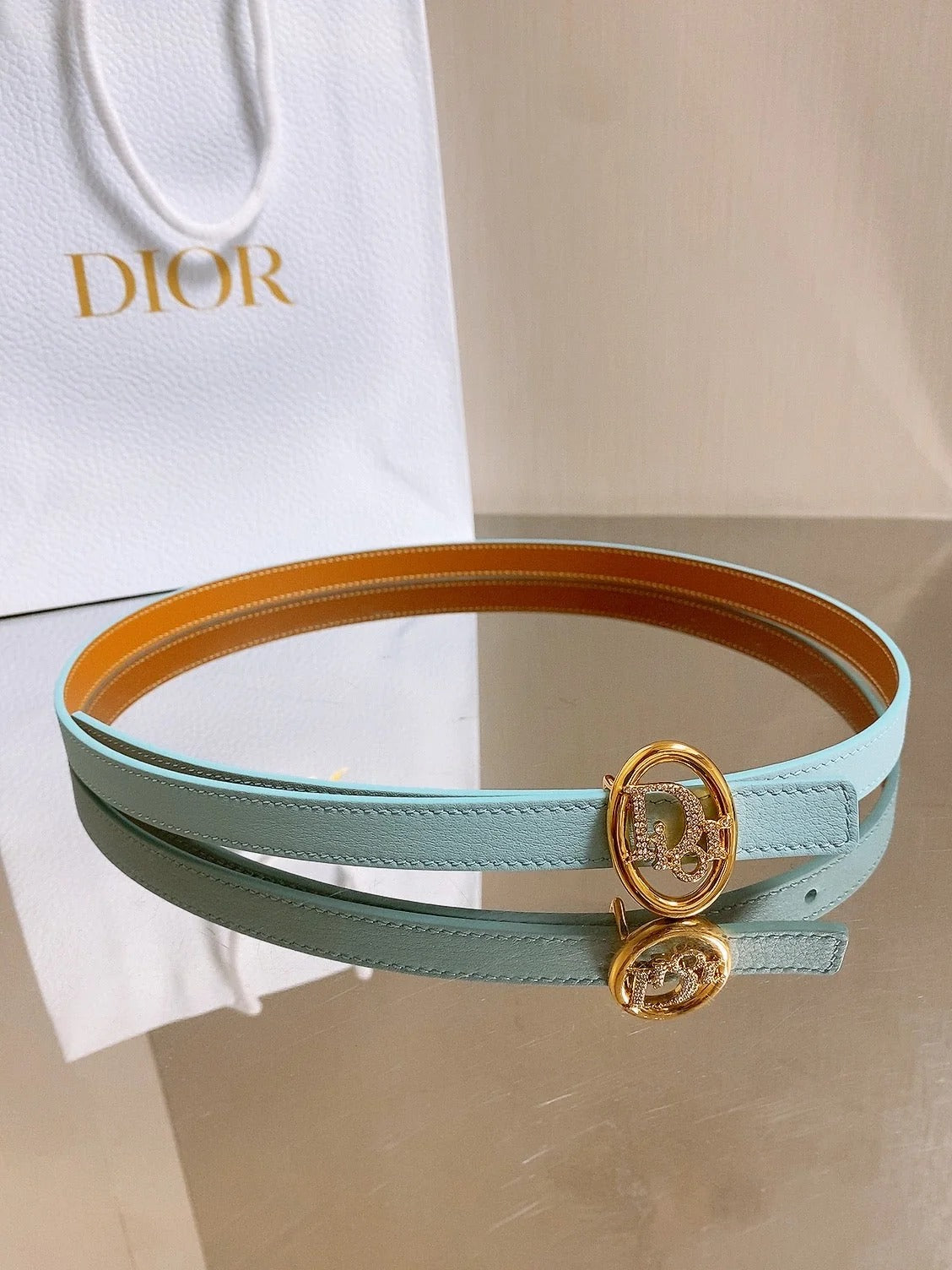 Dior 2026 30 Montaigne Reversible Belt 15mm Calfskin