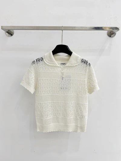 Chanel 2026 Openwork Knit Sweater Cotton 359798