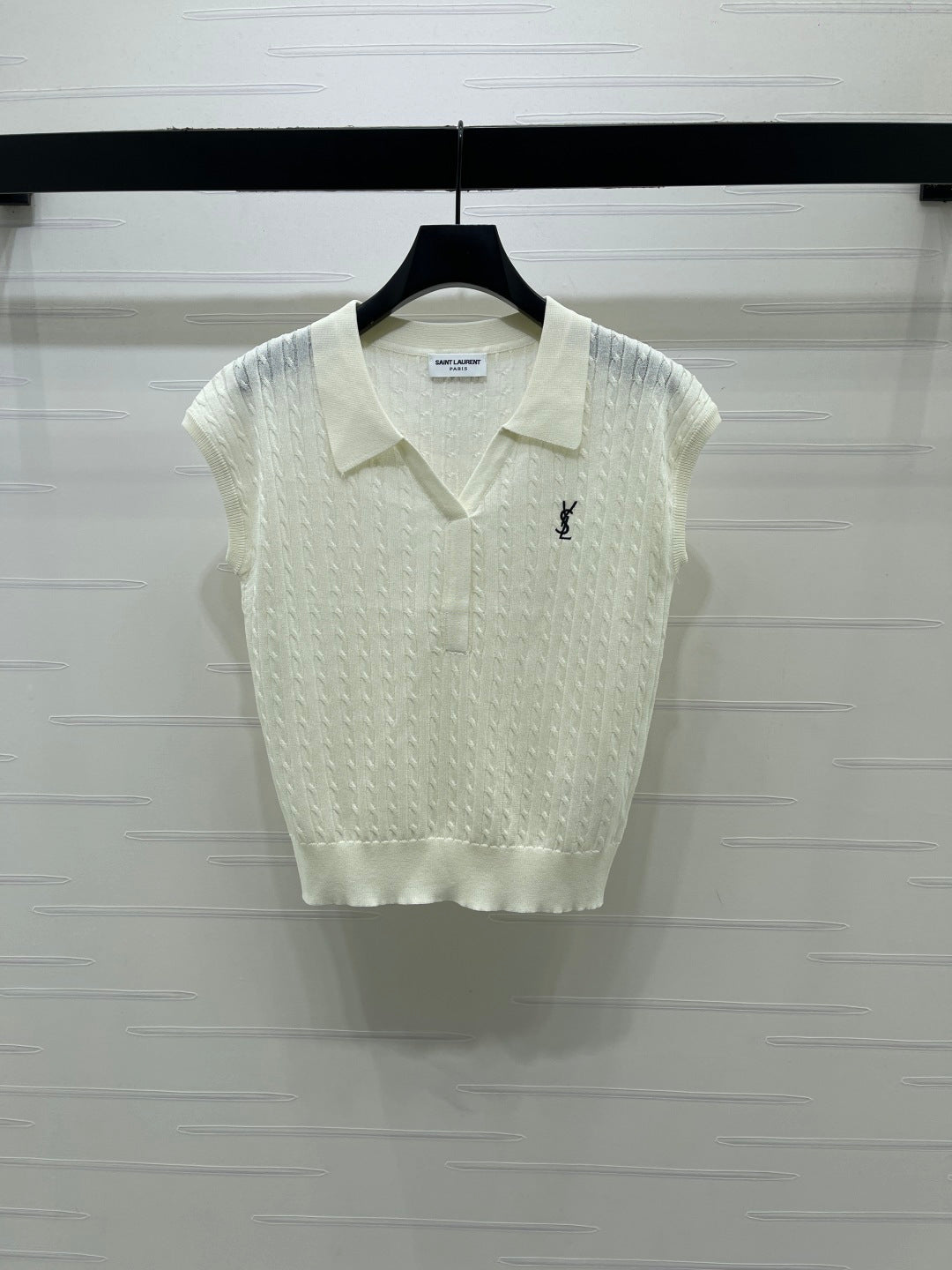 YSL Polo Collar Knit Vest Knit 392664