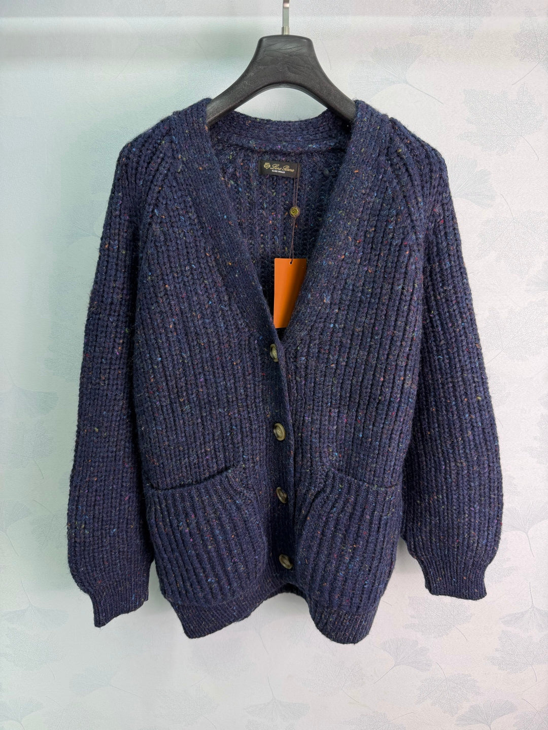LP 26s Flecked Ribbed Knit Cardigan Red 449433