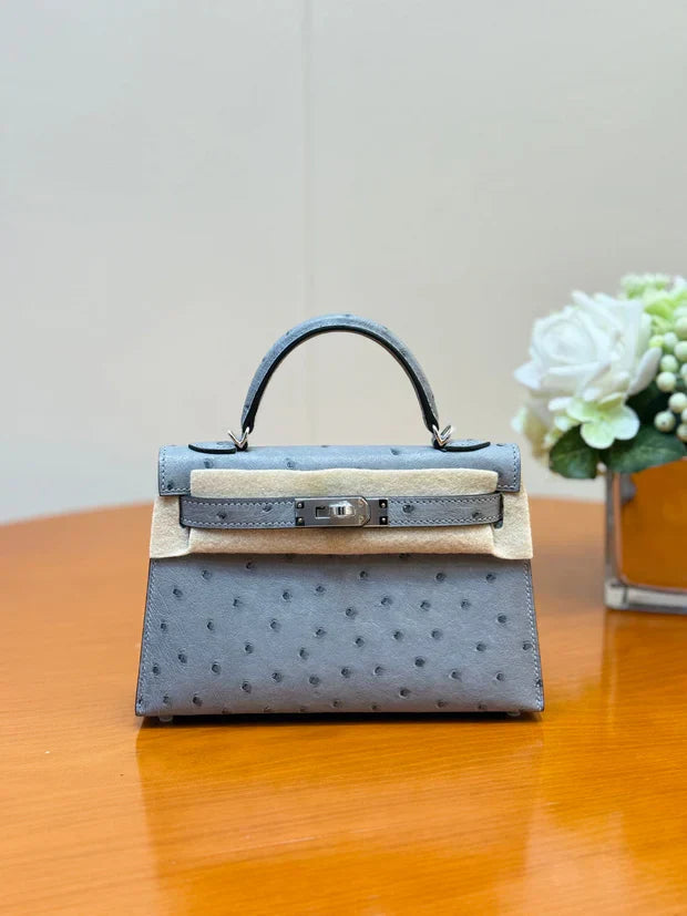 Hermes 2026 Mini Kelly Bag 19cm Ostrich Leather 284449