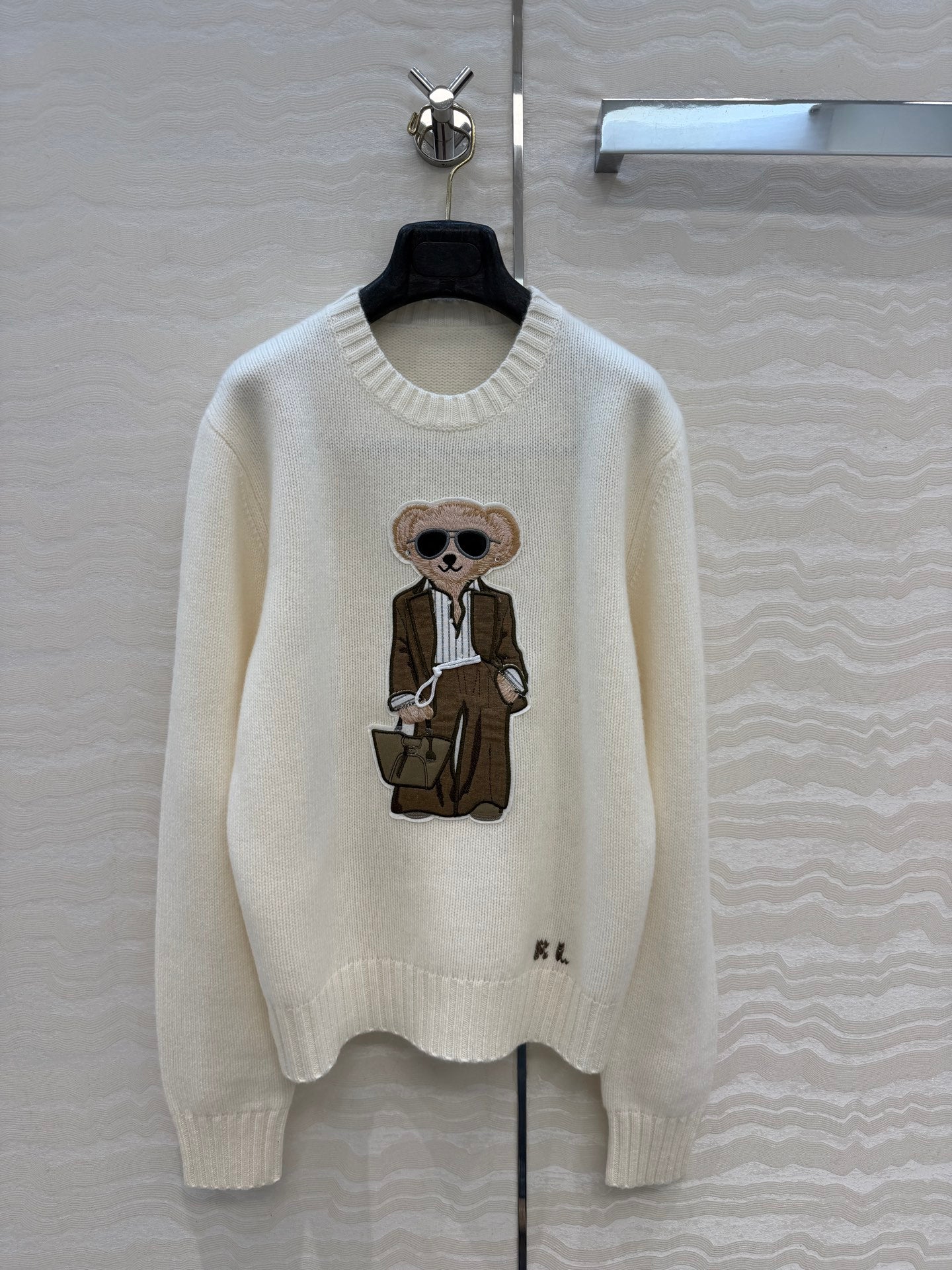 Ralph Lauren 26S Polo Bear Knit Sweater Cream White 441003
