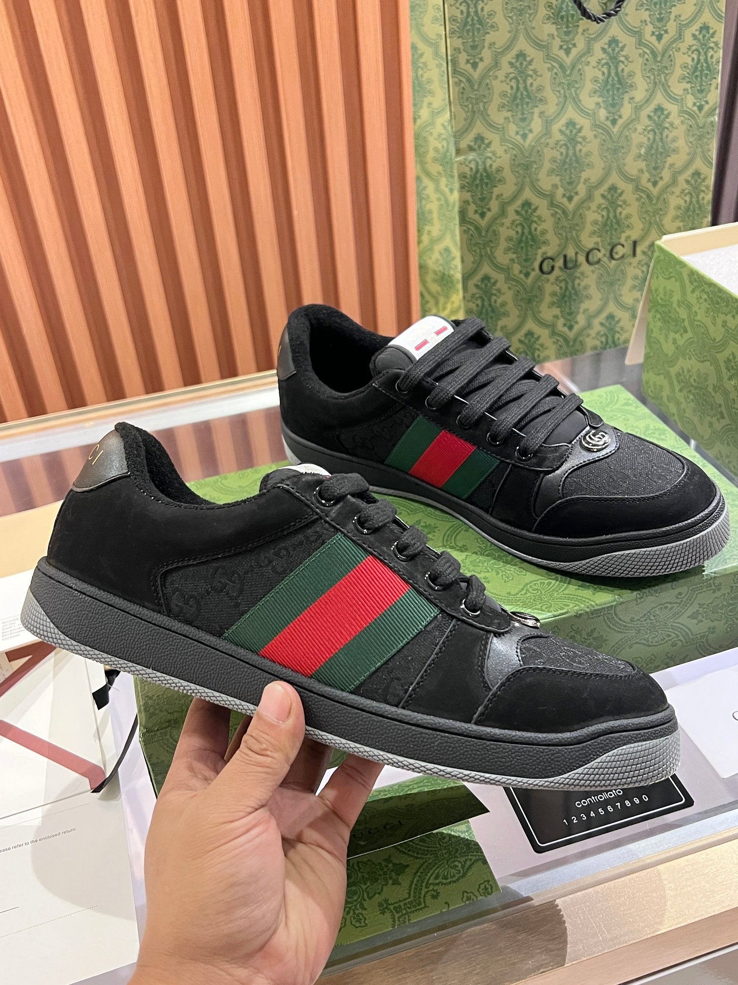 GG 26s Ripstop Sneakers Canvas Leather 996959