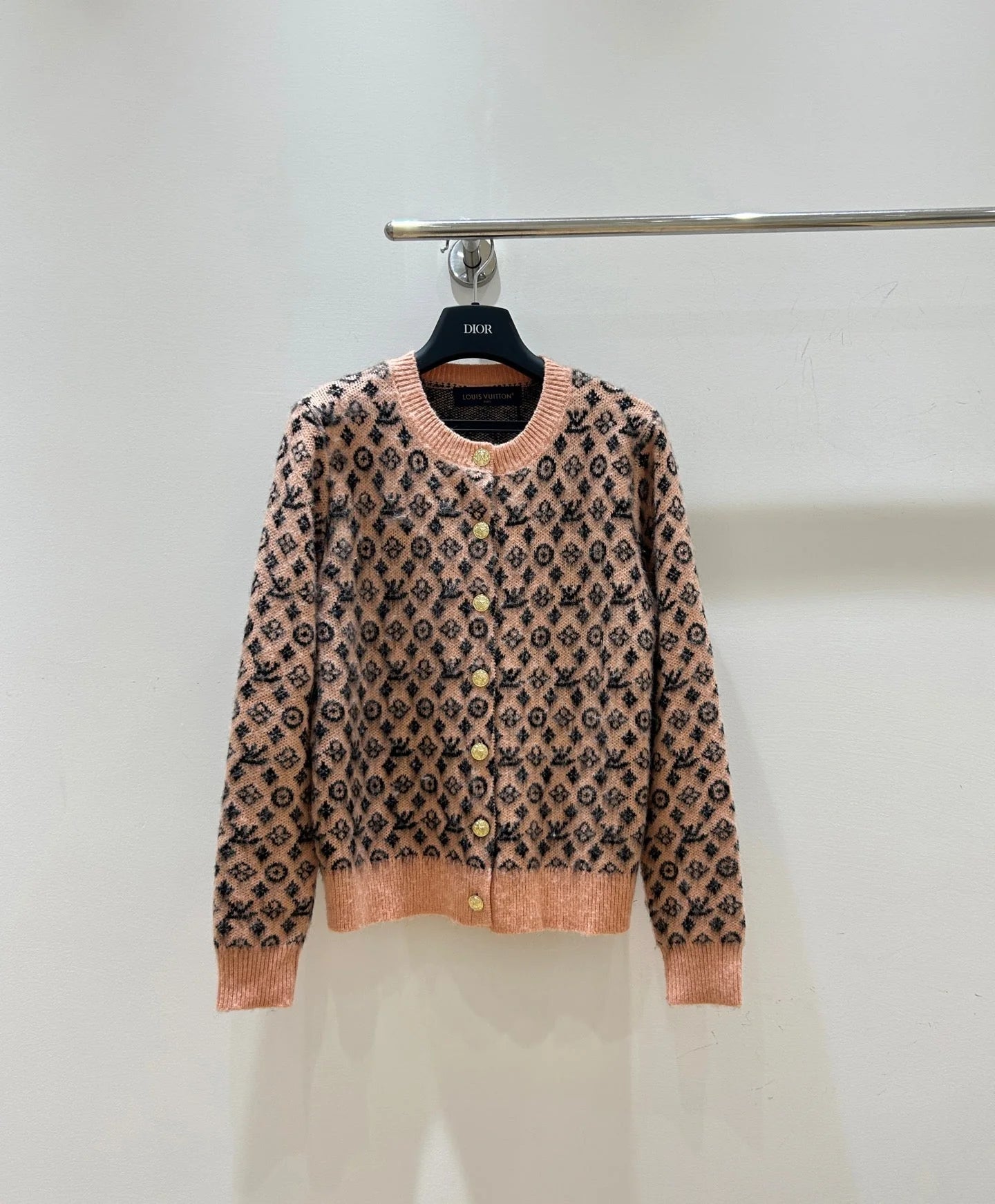 LV 2026 Monogram Jacquard Knit Cardigan Wool 181357