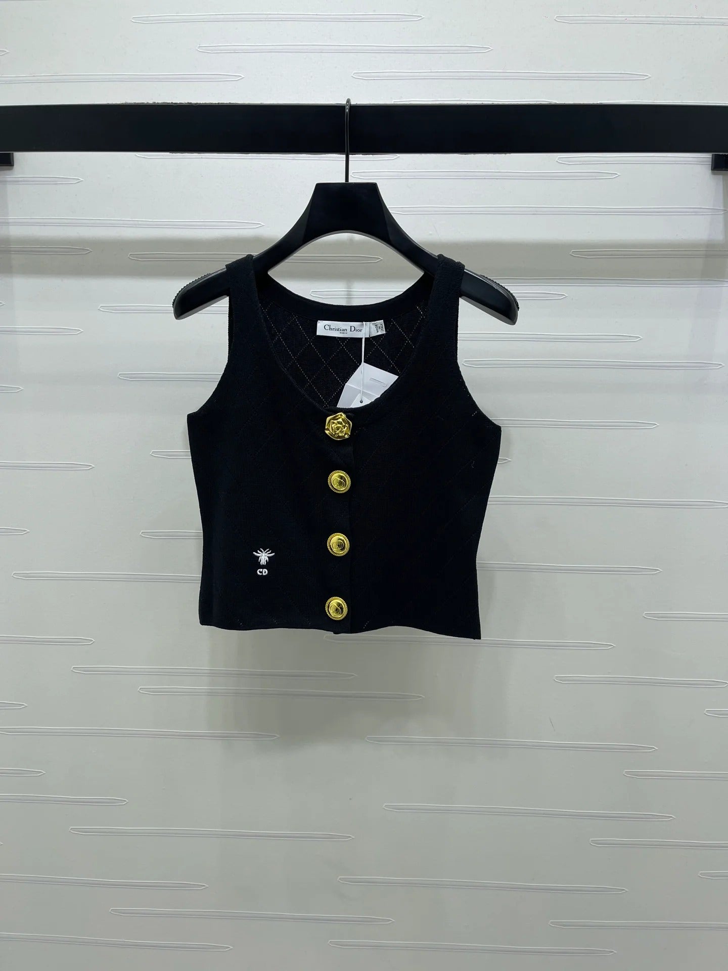 Dior 2026 Vest With Gold Button Wool