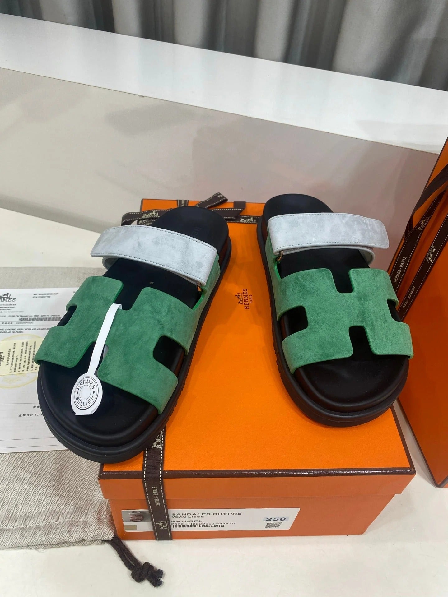 Hermes 2026 Chypre Sandal Lizard-patterned Leather 982179