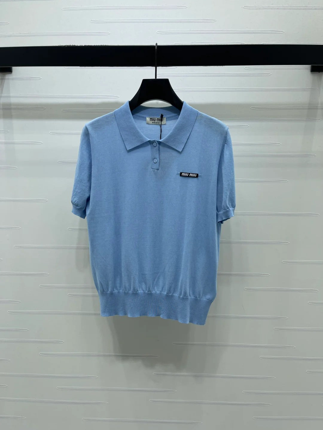 Miumiu 2026 Polo Shirt White Gray Blue Pink Cashmere