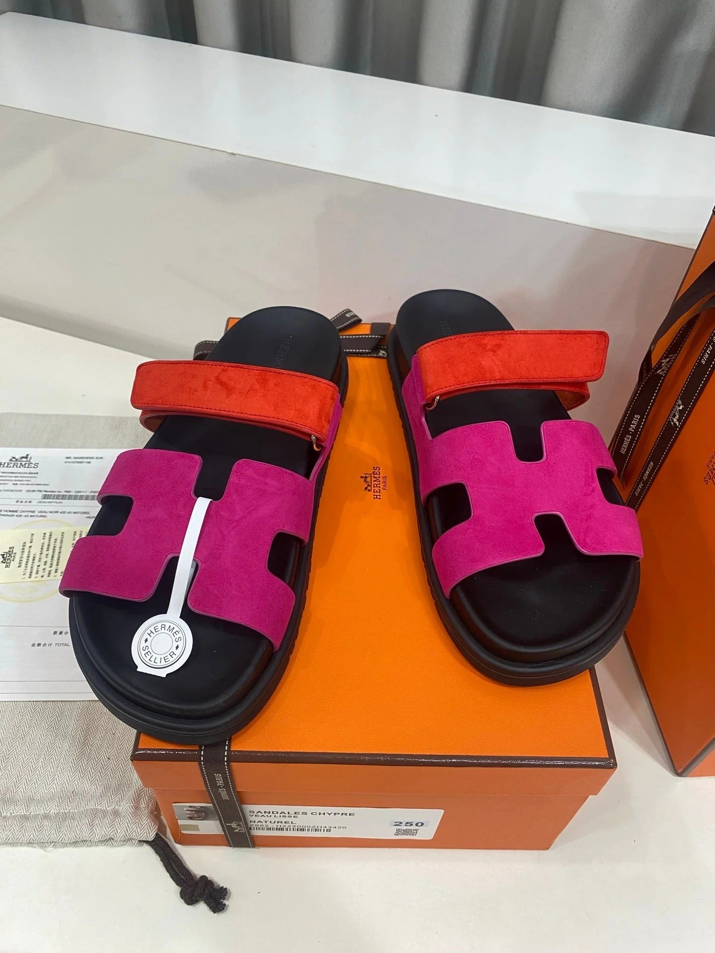 Hermes 2026 Chypre Sandal Lizard-patterned Leather 982179