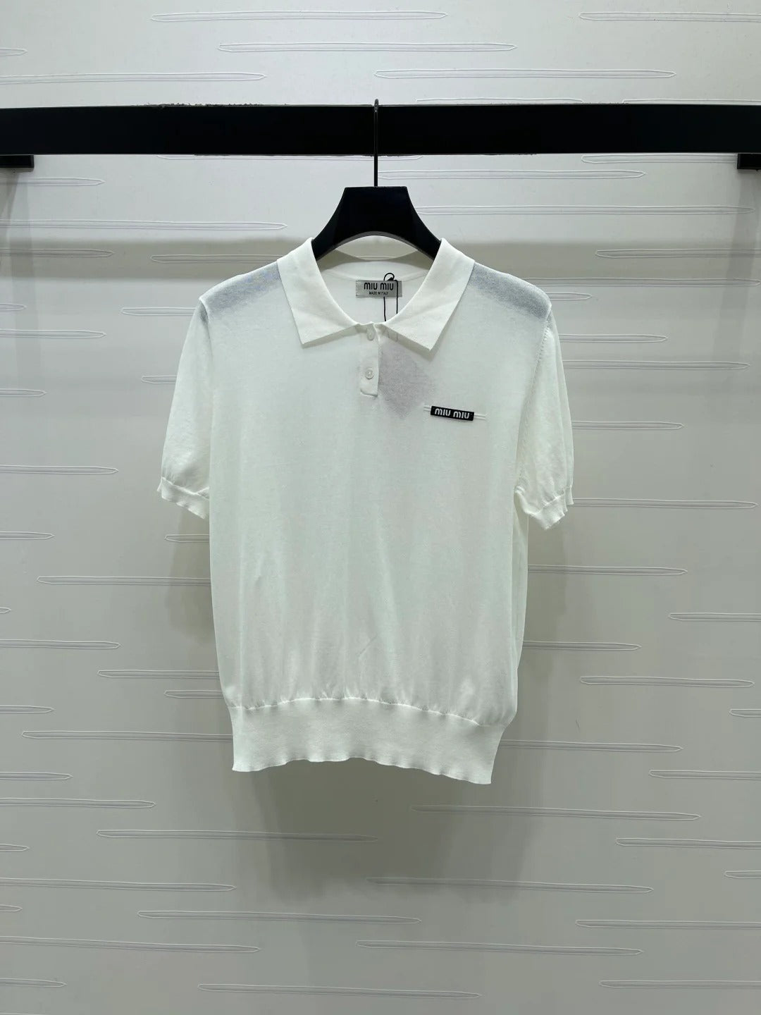 Miumiu 2026 Polo Shirt White Gray Blue Pink Cashmere