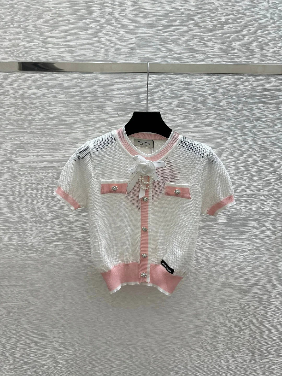 Miumiu 2026 Bow Knit Cardigan Wool 395568