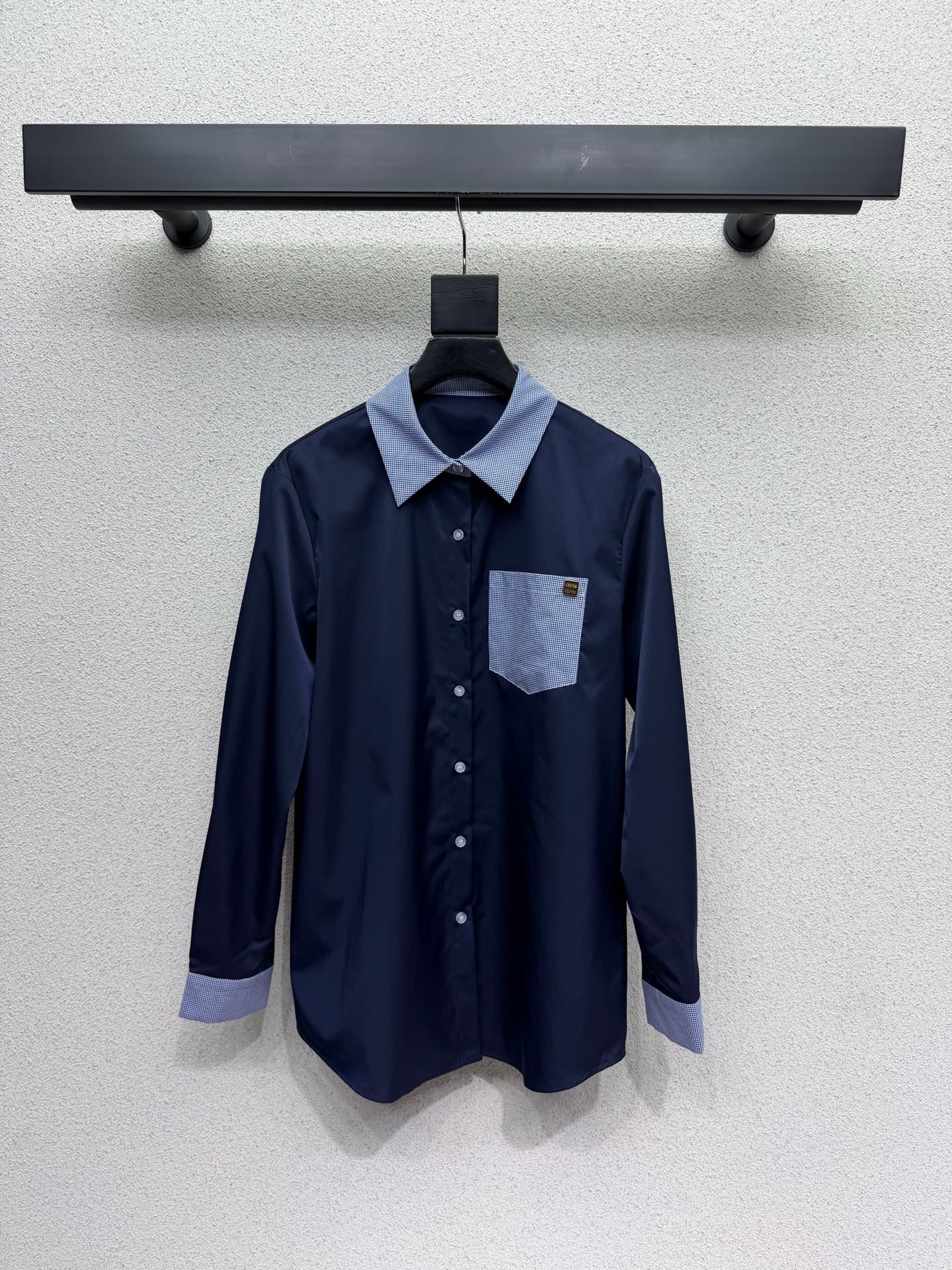 Miumiu 2026 Patchwork Shirt Black and White Polyester Cotton