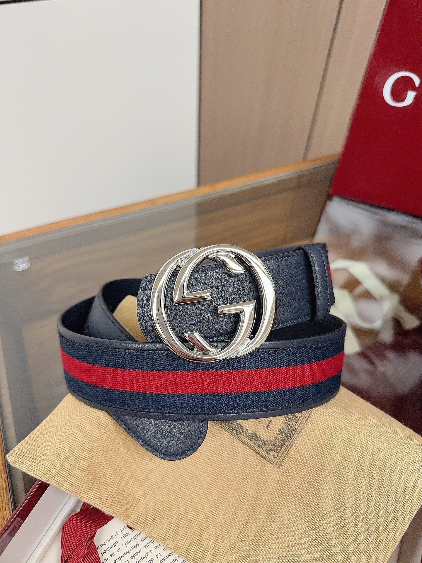 Gucci 2026 GG Supreme Belt 40mm Canvas Leather 215503