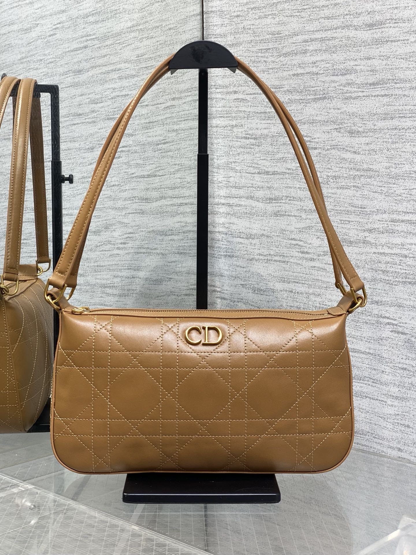 Dior 2026 Quilted Leather Zippered Shoulder Bag 26cm Suede Leather 403691